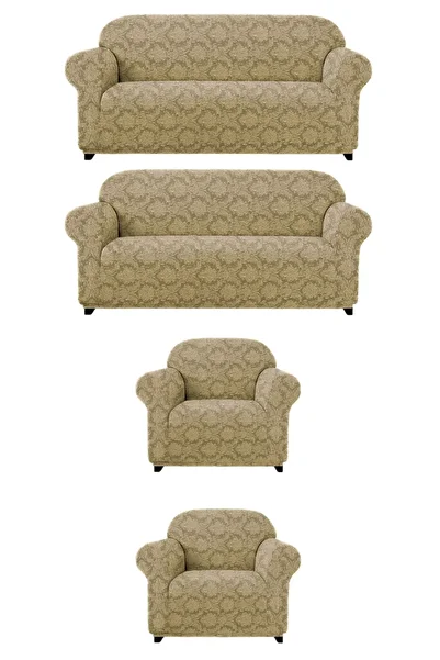 kanway Jacquard 3+3+1+1 Armchair Set - Elastic and Flexible, Washable Ottoman Pattern
