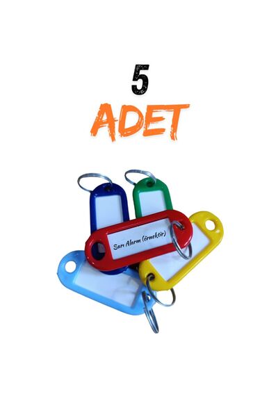 sarıalarm Plastik Kimlik Anahtarlık İsim Yazılabilen Karışık Renk 5 adet