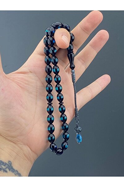 tesbihay Tricot de chihlimbar de foc Vernier argintiu - ciucuri Kazaz