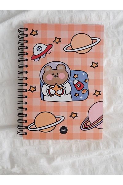 Planet Butik دفتر ملاحظات حلزوني بتصميم عالي من Space Bear