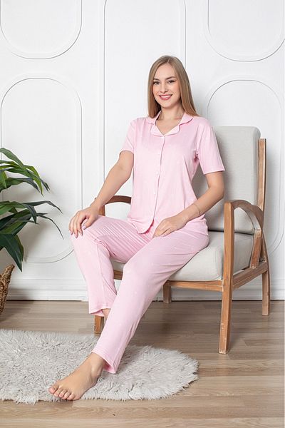 Asel Pegasus PatterneD Women's Pajama Set - BoyDanDan ButtoneD