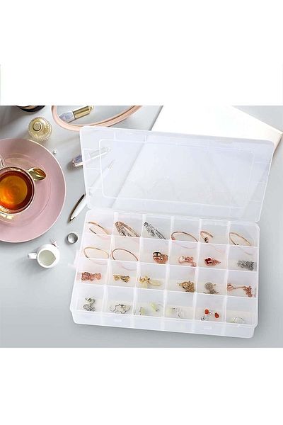 hodbehod 2 Adjustable Organizer Multi-Purpose Plastic Box with 25 Compartments