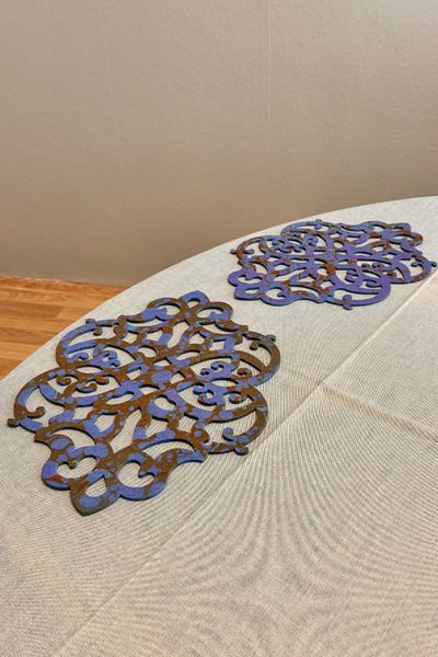 Uretti Gülin 6449 - Ebru Art Laser Cut 40cm Felt Supla Σετ 2 τεμαχίων - Μπλε