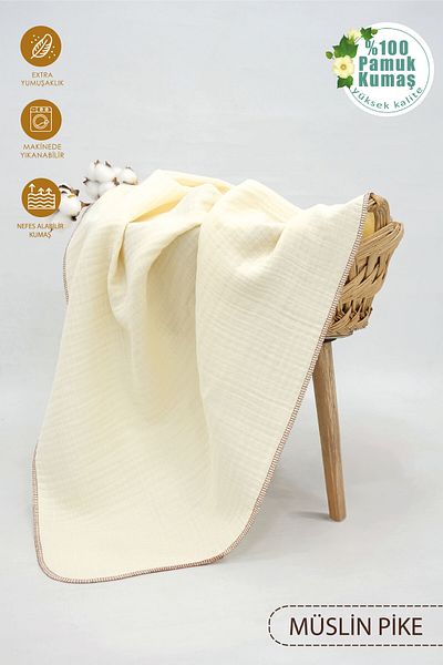 mordesign 4 Layer Muslin Baby Blanket - 100% Cotton, 80X100 Cm, Soft Series