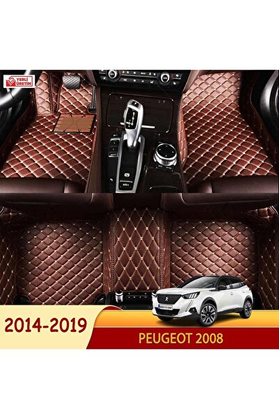 Miren Peugeot 2008 2014-2019 Uyumlu 5d Havuzlu Suni Deri OTO PASPAS (Koyu kah...