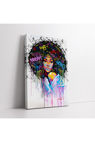 KOSS Dijital African American Woman Graffiti Canvas Painting