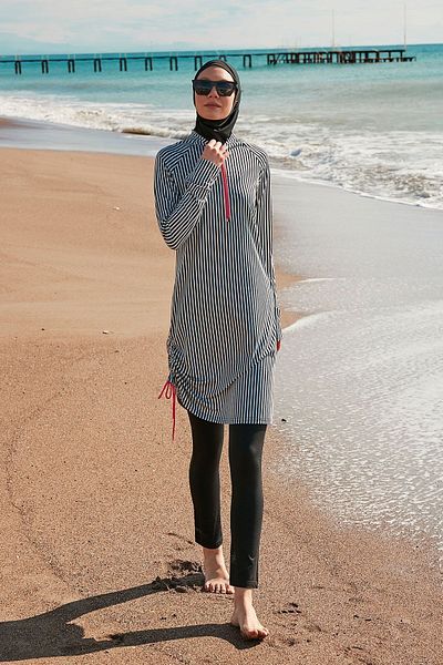 Marina Lycra Black Full Covered Hijab Swimsuit M2488