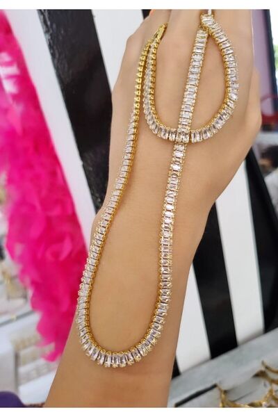 Vanessa Jewelry Baguette Waterway Steel Necklace