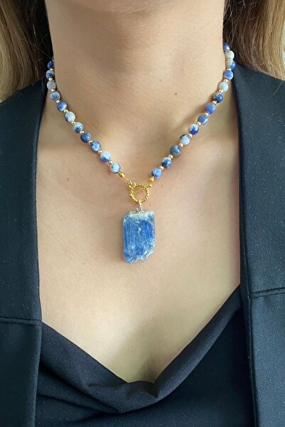 Suerte Accessories Sodalit Doğaltaşlı Lapis Lazuli Doğaltaş Uçlu El Yapımı Öz...