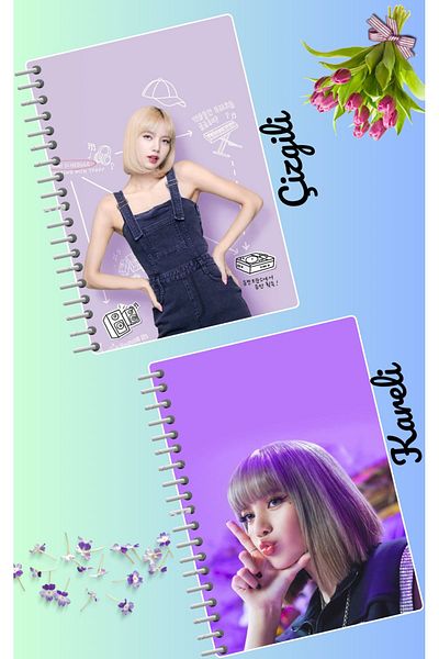 animeandyourworld Lisa blackpink notebook set 2 pcs A4 size 21*30 lined + checked 60 syf