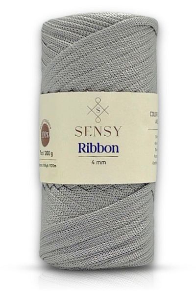 SENSY 200g premium polyester Ribbon - Light GrAy MAcrAme Rope
