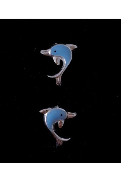 MAGRİB 925 Ayar Gümüş Yunus Balıklı Gümüş çocuk Küpesi