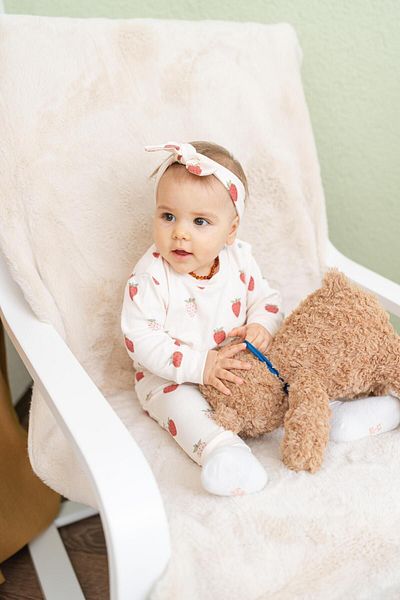 H HONEY BABY STRAWBERRY PRINT 3-PIECE BABY SET