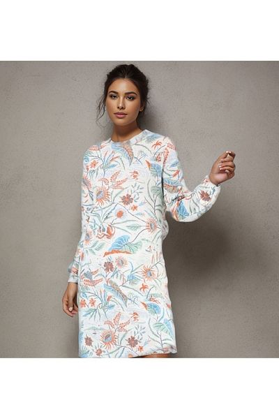RESPİRO Off-white Cotton Pattern - Thin Breathable Summer Tunic