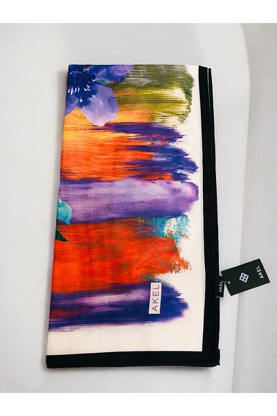 Akel 95x95 Ethnic Patterned Digital Soft Scarf