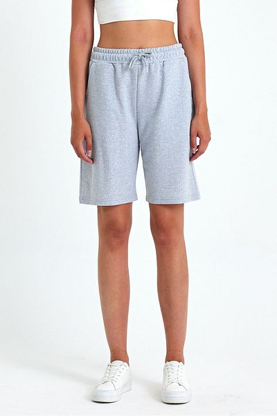 COMEOR Gray Soft Fabric - Comfortable Cut Women's Bermuda Shorts with Pockets