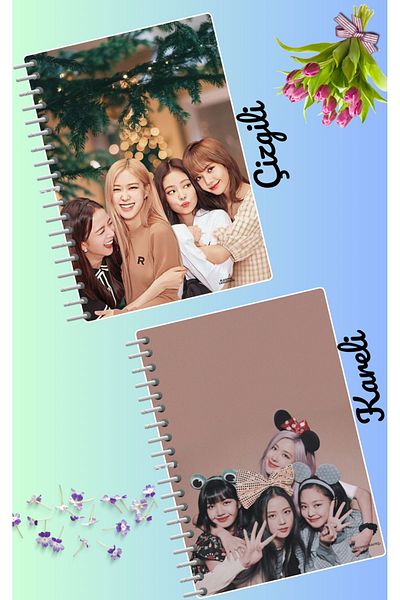 animeandyourworld Blackpink notebook set 2 pcs A4 size 21*30 lined + checked 60 syf