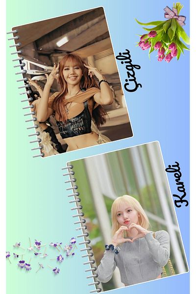 animeandyourworld Lisa blackpink notebook set 2 pcs A4 size 21*30 lined + checked 60 syf