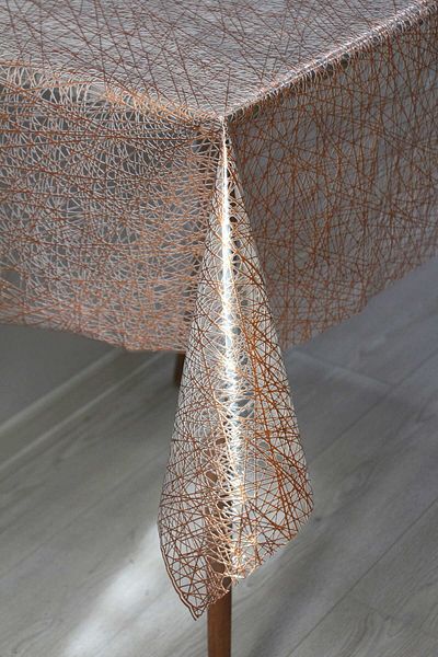 DedeEvTekstil Pvc Oilcloth Tablecloth - Transparent Coating, Cross Pattern - 033d