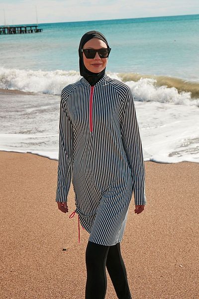 Marina Lycra Black Full Covered Hijab Swimsuit M2488