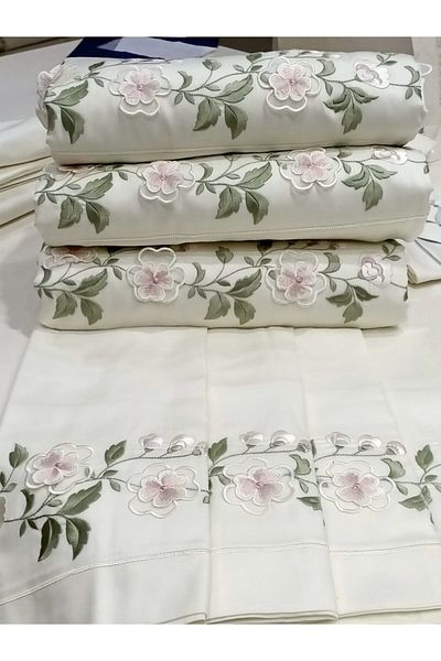 incisecrethome Duvet Cover Set Embroidered Duvet Cover Set Consisting of 6 Pieces