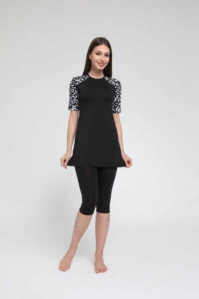 Chelly Kısa Kol Yarı Kapalı Tesettür Mayo