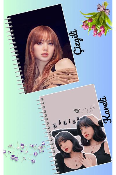 animeandyourworld Lisa blackpink notebook set 2 pcs A4 size 21*30 lined + checked 60 syf