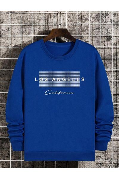 FAVORİST Памучен суитшърт с кръгло деколте и щампи Los Angeles California