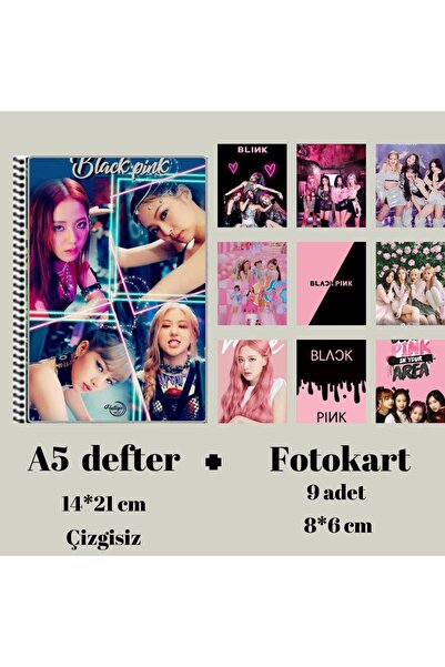 animeandyourworld Blackpink Defter A5 boyutu + 9 adet fotokart seti