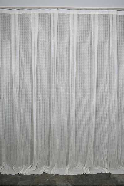 AKÇA TEKSTİL KDK 1920 Patterned - Cream Color, Single Wing, Ready Planted Pleated Background Curtain 300*260 cm