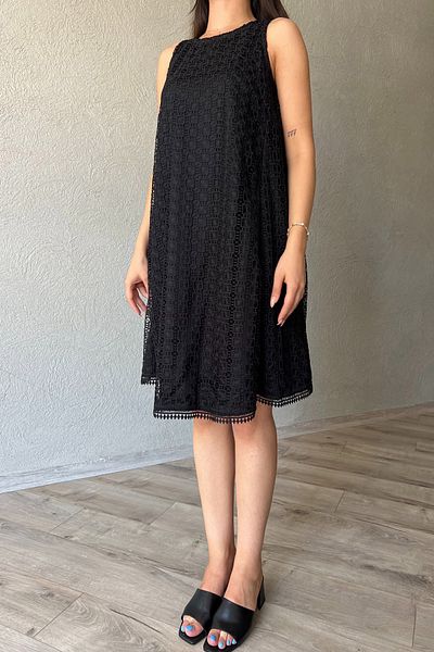 Seda Yalçın Atelier Lace Embroidered Black Dress