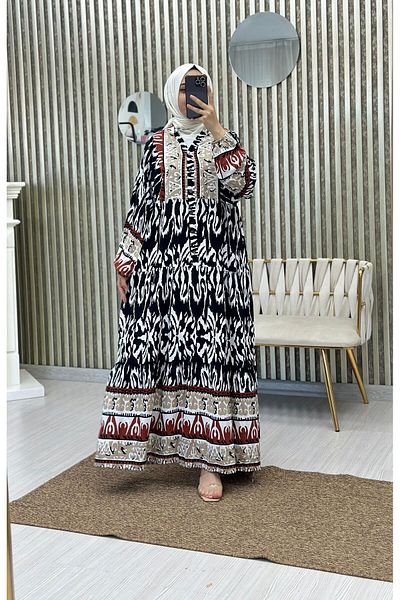 Moda Krash Rochie de vară din viscoză - model geometric
