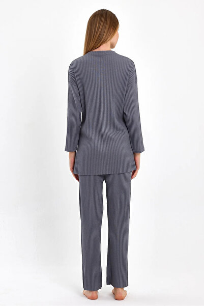 ensade CorduroY Blouse and Trousers Set - Side Slit Detail