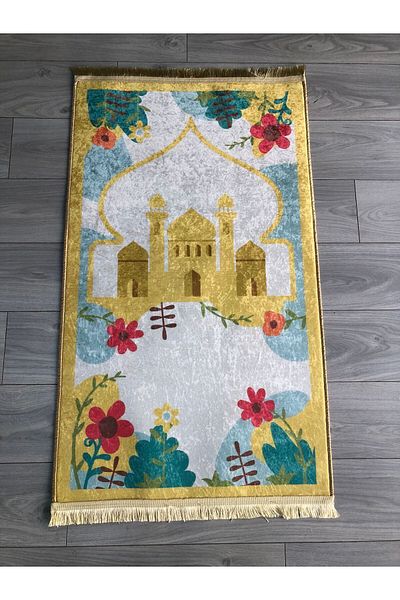 YTR HOME Baza anti-alunecare lavabila la masina Covor de rugăciune imprimat digital 70x120cm