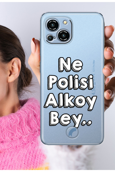 Reeder S23 Pro Max Kılıf S23 Pro Max Şeffaf Silikon Baskılı Motifli Ne Polisi