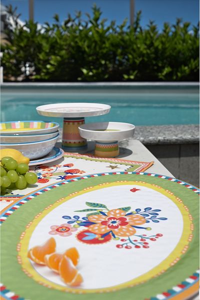 Baci Milano Mamma Mia Floral Patterned Oval Serving Plate 50 cm X 35 cm