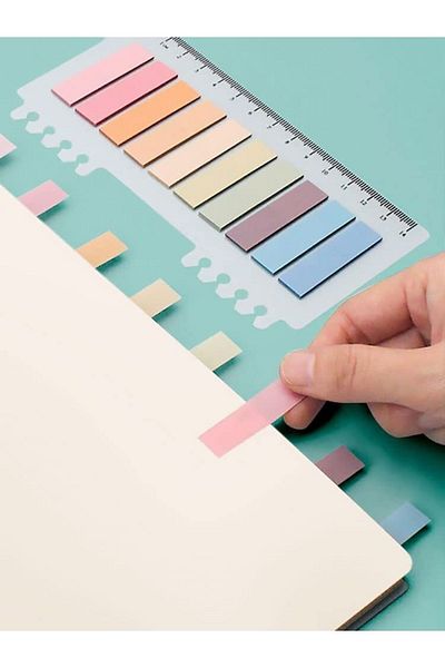EZOSHOP Post-it Sticky Notes Transparent Colorful Sticky Notepad Sticker Note Bookmarks 200 Sheets Colorful Summer