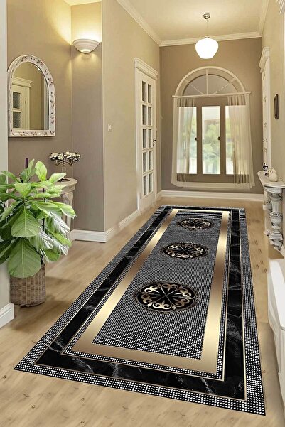 YTR HOME قاعدة مطبوعة رقمية غير قابلة للانزلاق - سجادة قابلة للغسل لغرفة المعيشة والمطبخ