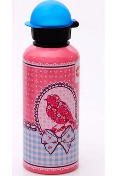 emsa Teens Bird Pattern Durable Pink Aluminum Water Bottle