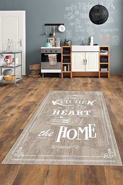 YTR HOME Dijital Baskı Yıkanabilir Kaymaz Taban Mutfak Halısı