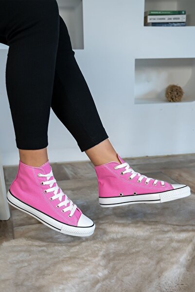 Shupe حذاء رياضي نسائي من الكتان باللون الفوشيا