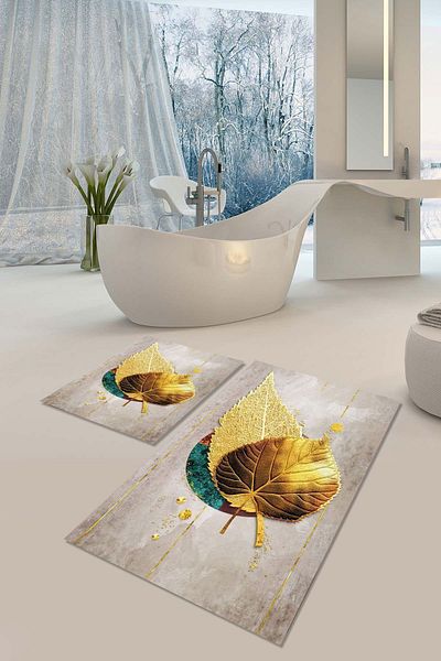 YTR HOME Ψηφιακό τυπωμένο διακοσμητικό σετ πατάκι μπάνιου