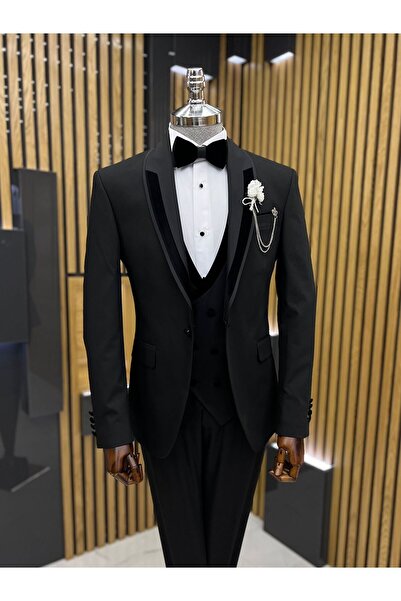 Terziayhan 018 Model Slimfit Groom Suit Shawl Collar Suit
