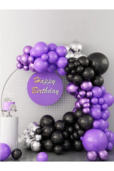 party mix 65 PieceS Balloon Chain Set for WedneSday Birthday - WednaSday Party OrnamentS