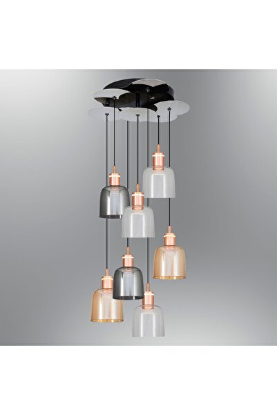 Özcan Aydınlatma 2833-7A-28 Potiri 7'Li Yuvarlak Sarkıt Mixed