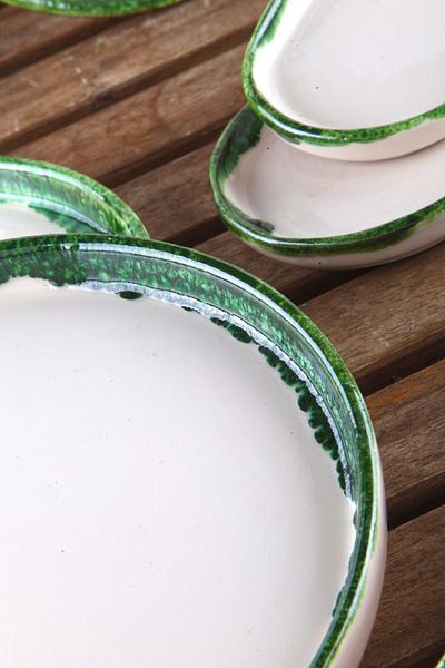 WuuQ 6-Piece 14-Piece Volcanic Emerald Gilt Bright Breakfast Set - Stackable