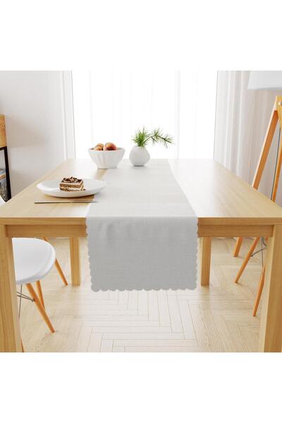 benimol Kırık Beyaz Kadife Dokulu Runner 40x180