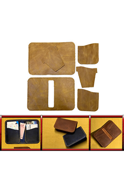 AiryFooT Muški dvostruki novčanik - spreman za DIY, koža, izrezani komad, ver...