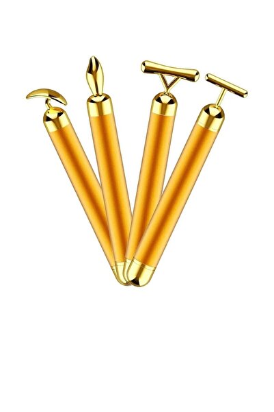 Genel Markalar Gold Massager Gıdı Giderici Titreşimli Yüz Masaj Aleti Seti Kılıf Hediyeli Kalem Pille Çalışır