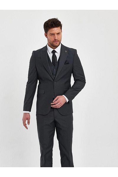 Terziayhan Tailor Ayhan anthracite 5 button vest slimfit suit